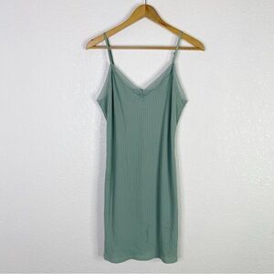 Victoria’s Secret Green Pointelle Knit Lace Trim Nightgown Dress